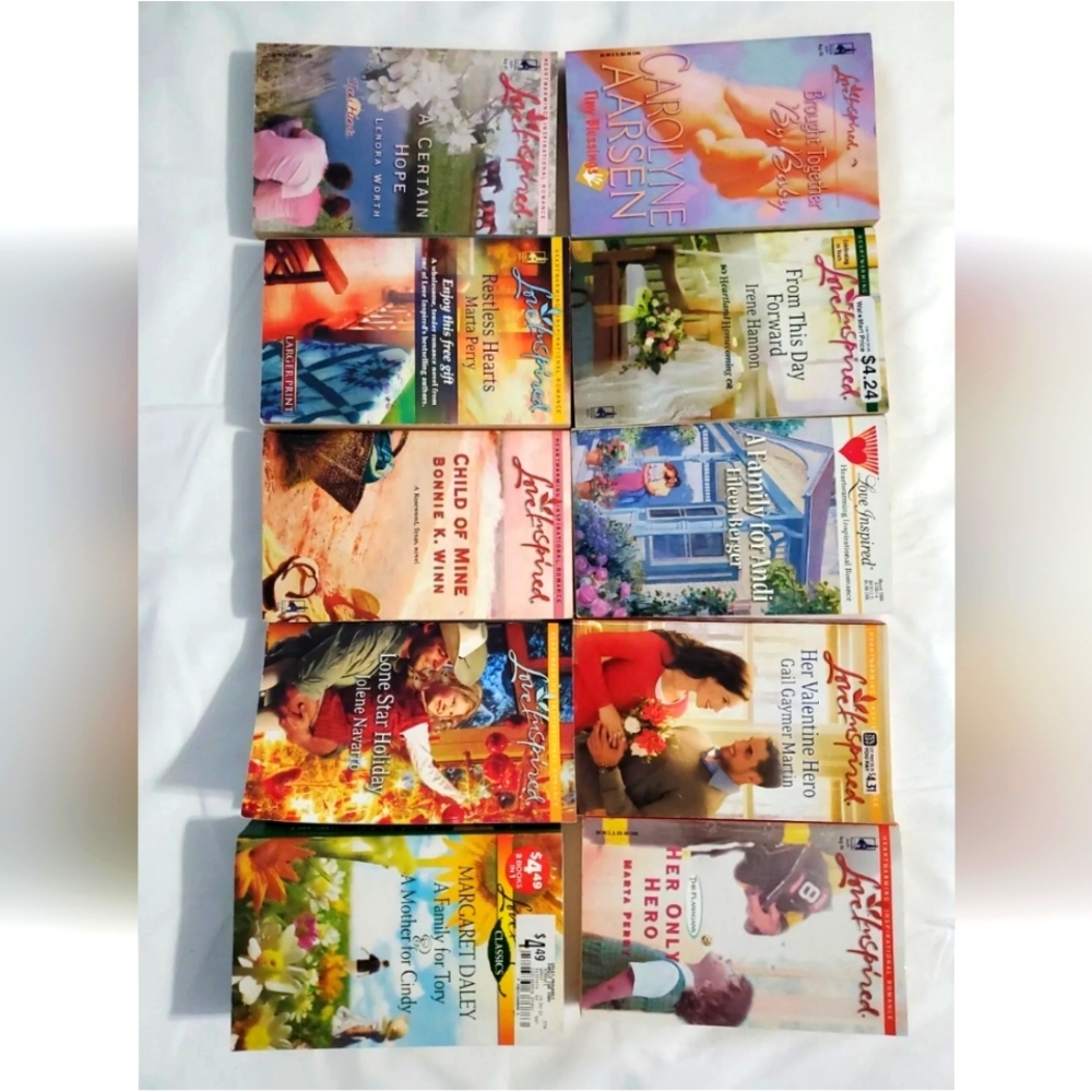 *:  Lot of 10 used  romance Love Inspired Christian  paperback books  Lot#3